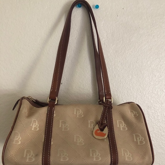 Tan Dooney and Bourke monogram shoulder bag purse - Picture 2 of 6